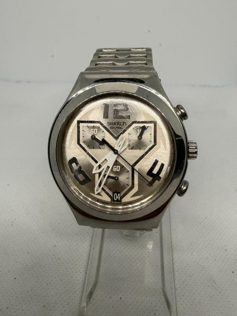 Swatch Irony Chrono Escalator YCS467G Men's 40mm SS Swiss Quartz Chrono Watch